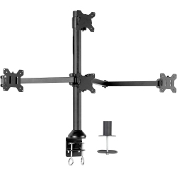 DOLAER Steel Quad Led Lcd Computer Monitor Heavy Duty Desk Mount, 3 Plus 1 Fully Adjustable Stand, Holds 4 Screens Up to 32 Inches, Stand-V104A