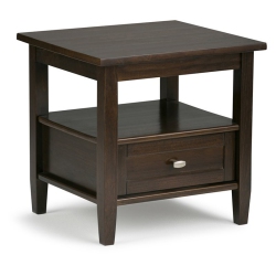 ATLIN DESIGNS Transitional Wood End Side Table In Tobacco In Brown