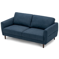 GYMAX 72" Fabric Sofa Couch Living Room Small Apartment Furniture W/ Wood Legs In Navy