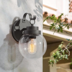 LNC Modern Globe 1-Light Outdoor Wall Sconce Weather-Proof Exterior Wall Light