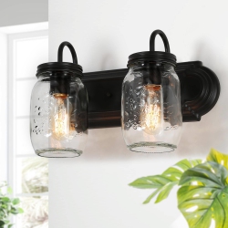 LNC 2-Light Farmhouse Glass Bathroom Vanity Light Wall Sconces
