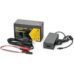 ROCKSOLAR Lithium Iron Phosphate Lifepo4 12V 10Ah Battery With Battery Charger