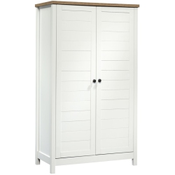 SAUDER Cottage Road Tall Wood Storage Cabinet In Soft In White