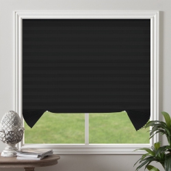 BILTEK Cut-To-Size Light Filtering Pleated Fabric Shades, Cordless Fabric Window Privacy Shades - 48" W X 72" H Or Black In White