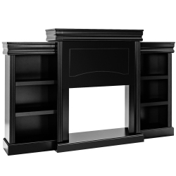 COSTWAY 70" Fireplace Tv Stand Modern Media Entertainment Center Bookcase