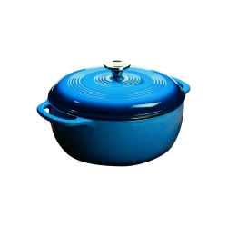 LODGE 6 Quart Cast Iron Dutch Oven With Porcelain Enamel Finish In Blue