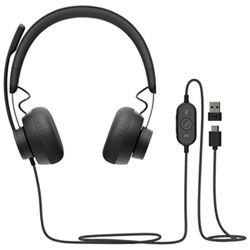 Logitech Zone 750 Wired Noise-Cancelling On-Ear Headset - Graphite