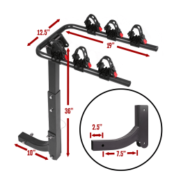 GALAXY AUTO Swing Away 2" Hitch Mount Bike Rack (Ga02-Br0003) - 3-Bike Capacity