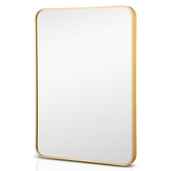 COSTWAY 22"x 30"bathroom Wall Mounted Mirror Aluminum Alloy Frame Decor