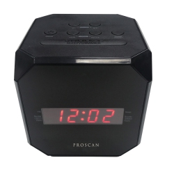 PROSCAN Cube Clock Radio With 1.5 Cm (0.6 In) Led Display - In Black