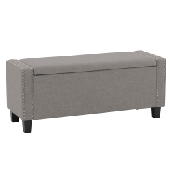 CORLIVING Lbt-644-O Boston Light Storage Fabric Ottoman In Grey