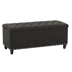 CORLIVING Lbt-662-O Boston Dark Tufted Fabric Storage Ottoman In Grey