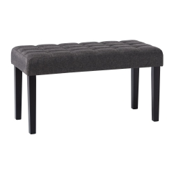 CORLIVING California Tufted Upholstered Entryway Bench With Wood Legs, Hallway Bench, Bedroom Bench