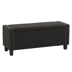 CORLIVING Lbt-642-O Boston Dark Storage Fabric Ottoman In Grey