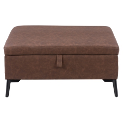 CORLIVING Lad-341-O Linden Square Storage Ottoman In Dark Brown