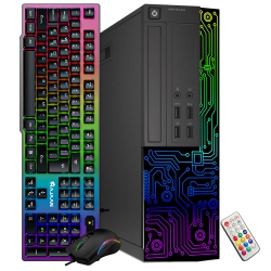 DELL Refurbished (Good) - Computer Optiplex Desktop PC, Intel Core I7, 16GB Ram, 256GB Solid State Storage, RGB Gaming Keyboard And Mouse, Wifi