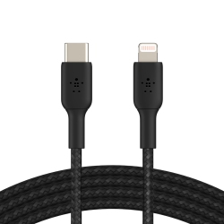 BELKIN Braided 2M (6.6 Ft.) USB-C/lightning Cable - - (Caa004Bt2Mbk) In Black
