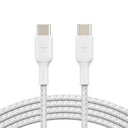 BELKIN Braided 1M (3.3 Ft.) USB-C/USB-C Cable - - (Cab004Bt1Mwh) In White