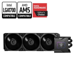 MSI Meg Coreliquid S360 - Aio Cpu Liquid Cooler - 2.4" Ips Display - Lga 1700 Ready - 360MM Radiator - Triple 120MM Silent Gale P12 Fans