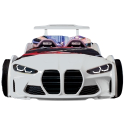 CAKIDSROOM ' Gtx Race Car Bed W/led Lights & Sound Effects (White)