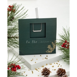 CALLURA Silvertone Clear Classic Austrian Crystal Crystal Bar Pendant Necklace - On Holiday Card In Multicolor