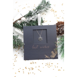 CALLURA Silvertone Openwork Snowflake Pendant Necklace On Card In Multicolor