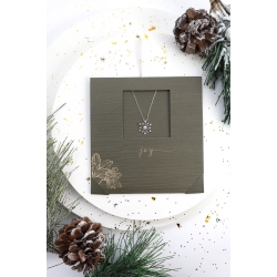 CALLURA Silvertone Orante Snowflake Pendant Necklace With Classic Austrian Crystal Crystals On Card In Multicolor