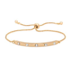 CALLURA Goldtone Clear Classic Austrian Crystal Crystal Bar Bracelet - On Holiday Card In Multicolor