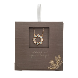 CALLURA Goldtone Ab Classic Austrian Crystal Crystal Wreath Pendant Necklace - On Holiday Card In Multicolor