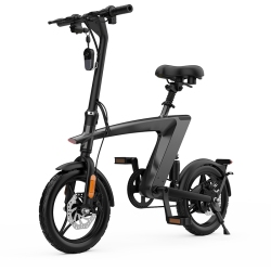 HX H1 Fly Fish 14 Inch Foldable E-Bike, Light Weight, Lcd Display, Dual Suspension, 36V 10Ah Large Battery, 25Km/h Speed, Up to 75Km Range \w Padel