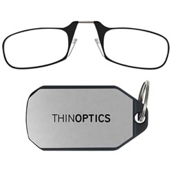 ThinOptics Readers Reading Glasses with Keychain Case - 1.0 Strength - Black