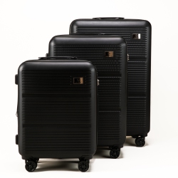 100 ABS LUGGAGE 2 Holdall Luggage Orion Collection Set 20/24/28Inch (Black)