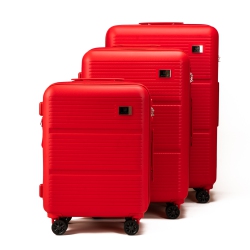 100 ABS LUGGAGE 2 Holdall Luggage Orion Collection Set 20/24/28Inch (Warm Red)