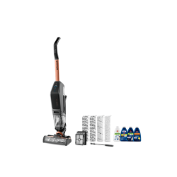 BISSELL Hard Floor Cyclonic Technology Push Button Bagless Brush Burnt Canister Vacuum Cleaner (1547) In Orange