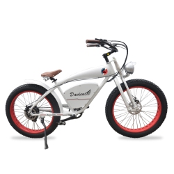DEMON ELECTRIC Davient 500W 26-In Vintage Cruiser Fat-Tire Electric Bike, 40-55Km Battery Range, Tektro Hydraulic Brakes, Shimano 7 Speed Gear