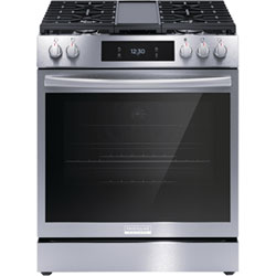 Frigidaire Gallery 30" 6.1 Cu. Ft. 5-Burner Freestanding Gas Range (GCFG3060BF) - Smudge-Proof Stainless Steel