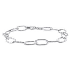 AMOUR Rolo Chain Bracelet In Silver