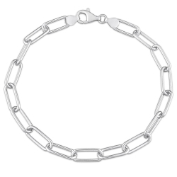 AMOUR Paperclip Chain Bracelet In Silver