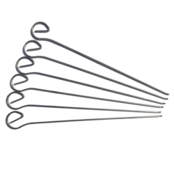 ISTAR 6PCs Stainless Steel Bbq Grilling Skewers Reusable Skewer Sticks for Bbq, Cocktail, Shish Kabob, Party Essentials, 21Cm