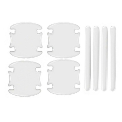 ISTAR 4PCs Car Door Handle Bowl Silicon Transparent Stickers Anti-Collision Protection Strip for Honda Type R Accessories