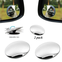 ISTAR 2PCs Car 360 Degree Wide Angle Convex Mirror Small Round Side Blind Spot Rear View Parking Mirror Frameless Blind Spot Mirror