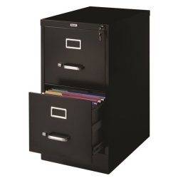 BOWERY HILL 22"d Metal 2 Drawer Letter Width Vertical File Cabinet In Black