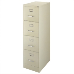 BOWERY HILL 25"d Metal 4 Drawer Letter Width Vertical File Cabinet Putty/beige