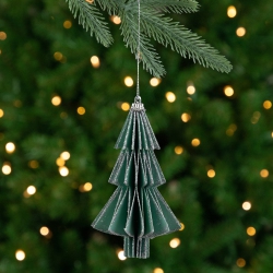 NORTHLIGHT 6" Glittered Christmas Tree Ornament In Green