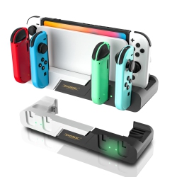 HLD Echzove Joy Cons Charging Station, Switch Oled Controller Charger White, Remote Charger Compatible With Switch And Switch Ol