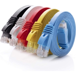 DOLAER Cat 6 Ethernet Cable 5Ft 5 Pack (At A Cat5E Price But Higher Bandwidth) Flat Internet Network Cable - Cat6 Ethernet Patch Cable Short