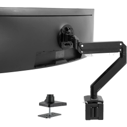 DOLAER V Premium Aluminum Heavy Duty Monitor Arm for Ultrawide Monitors Up to 49 Inches And 33 Lbs, Single Desk Mount Stand, Pneumatic Height, Max
