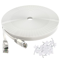 DOLAER Cat 6 Ethernet Cable 75 Ft, Outdoor&indoor 10GBps Support Cat8 Cat7 Network, Flat Internet Rj45 LAN Patch Cords, Solid High Speed Computer