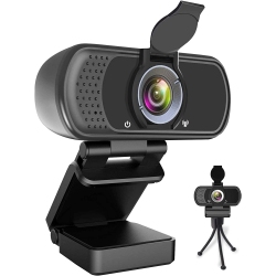 DOLAER Webcam HD 1080P, Webcam \w Microphone, USB Desktop Laptop Camera \w 110 Degree Widescreen, Stream Webcam for Calling, Recording, Conferencing