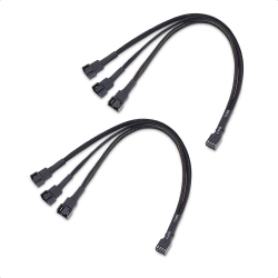 DOLAER Cable Matters 2 Pack 4 Pin Pwm 3 Computer Case Fan Splitter Cable – 12 Inches